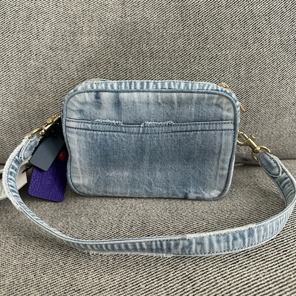 NWT Coach Mini Carey Crossbody Bag Loved Denim With Charms CEK75